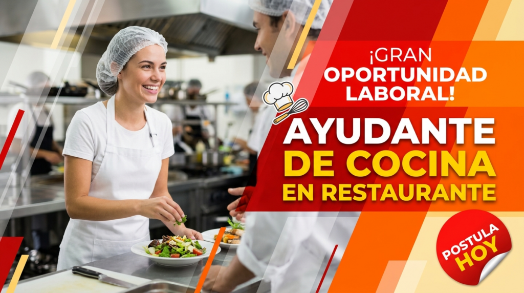 Ayudante de cocina en restaurante